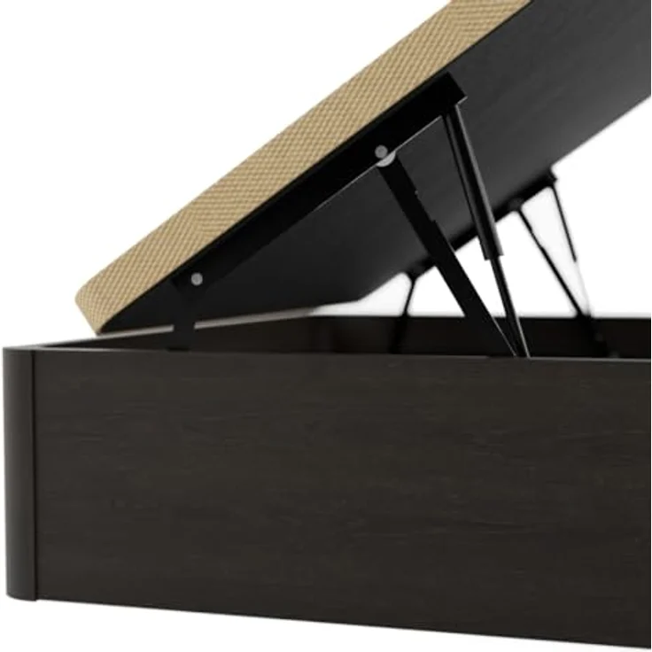 Somnia Descanso Klappbares Bett, aus Holz, großes Fassungsvermögen, Schublade, Dicke 30 mm, verstärkter und atmungsaktiver Deckel (enthält Werkzeuge), Wenge, 135 x 190 cm – Bild 5