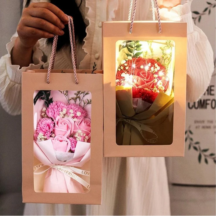 Kunstblume Künstliche Blumen Rosen Geschenkboxen für Hochzeit Muttertag, MOPUEA, Liebevolles Geschenk für besondere Momente – Bild 3