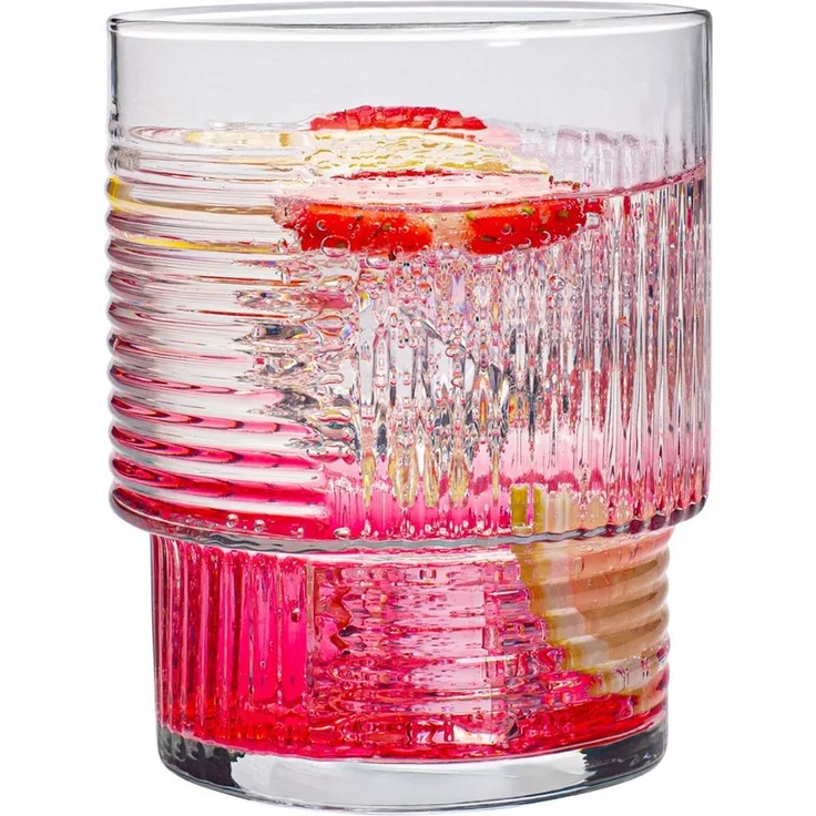 KONZEPT Gläser-Set Trinkgläser Set 320 ml Geriffelte, 6-tlg, 6 Stück, ideal für Cocktails Wasser, Softdrinks