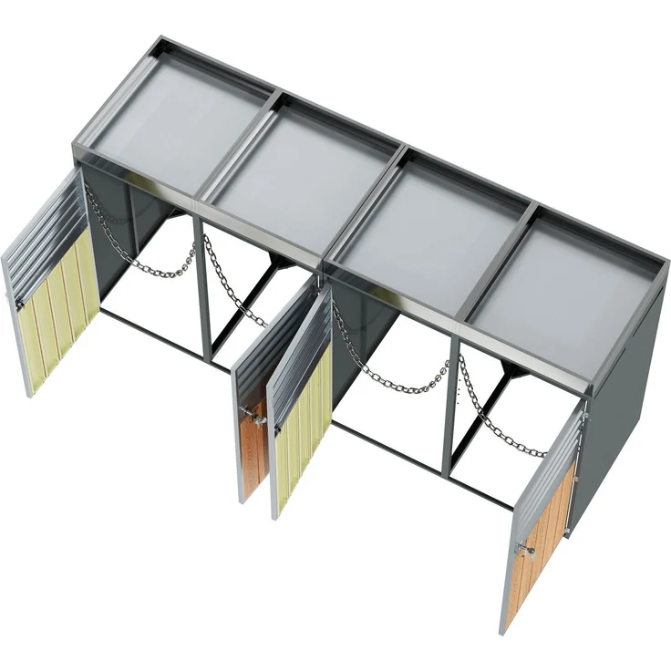 Mülltonnenbox, Mülltonnenunterstand mit Hochbeet, 120L 240L, wetterfest, Container, Abfallbehälter, Tonnenhaus, Gartenbox, abschließbare Müllbox (4 Tonnen) – Bild 7
