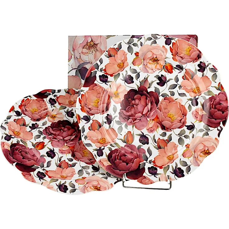 DUO EXCLUSIVE Dessertteller 2er Set SPRING ROSES WHITE aus New Bone China Porzellan – Bild 3