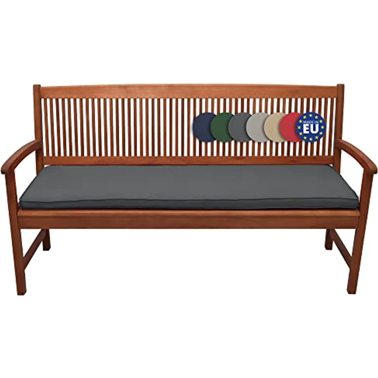 Beautissu Bankauflage Loft BK, grau, 48x5x120 cm, Outdoor Sitz- und Rückenkissen aus robustem Textil – Bild 1