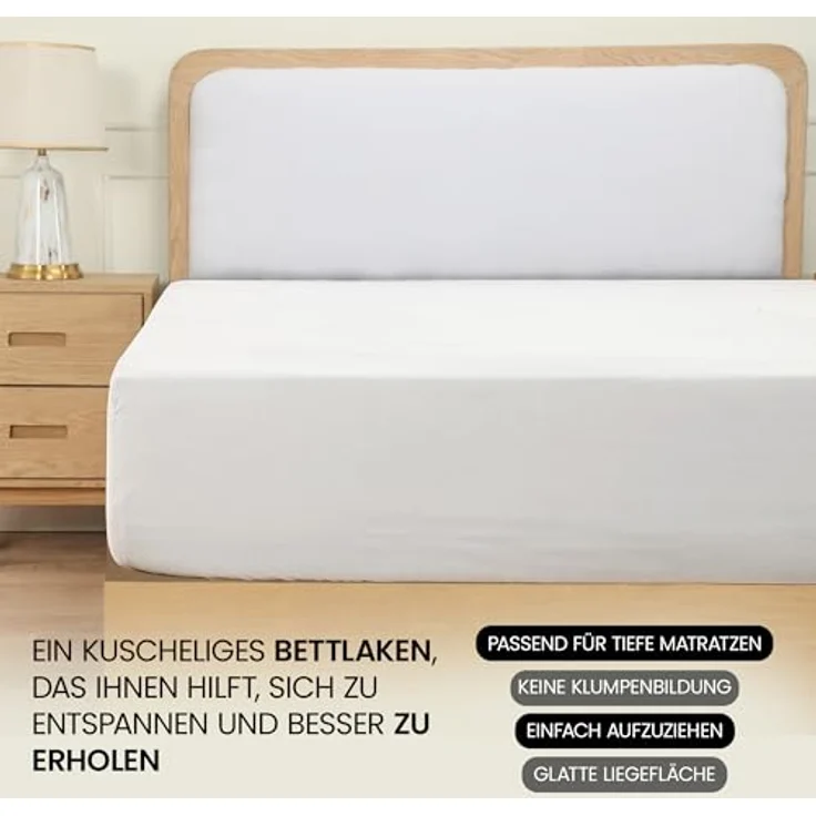 Utopia Bedding - Spannbettlaken 140x200 cm - Weiß - Oeko-Tex Zertifiziertes Gebürstete Polyester-Mikrofaser Spannbetttuch - 35 cm Tiefe Tasche – Bild 7