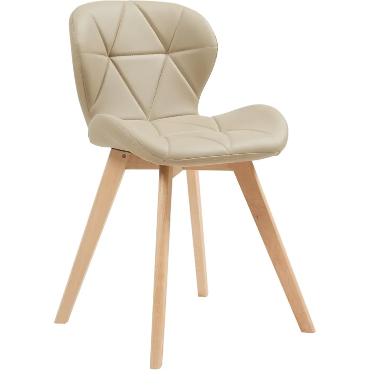 Esszimmerstuhl Älmhult 6-er Set 78x47x52 cm Kunstleder Beige [en. casa] – Bild 5