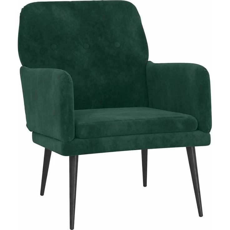 Sessel wohnzimmer, Relaxsessel Dunkelgrün 62x79x79 cm Samt – Bild 2