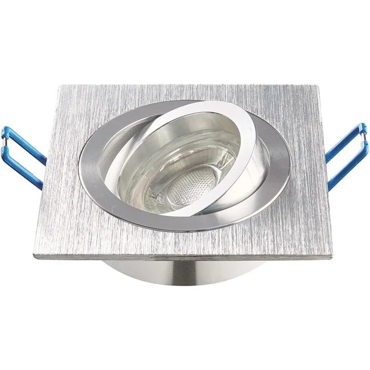 Heitronic Nr. 500592-HE Einbaustrahler DL7801 Eckig Alu gebürstet GU10 78mm