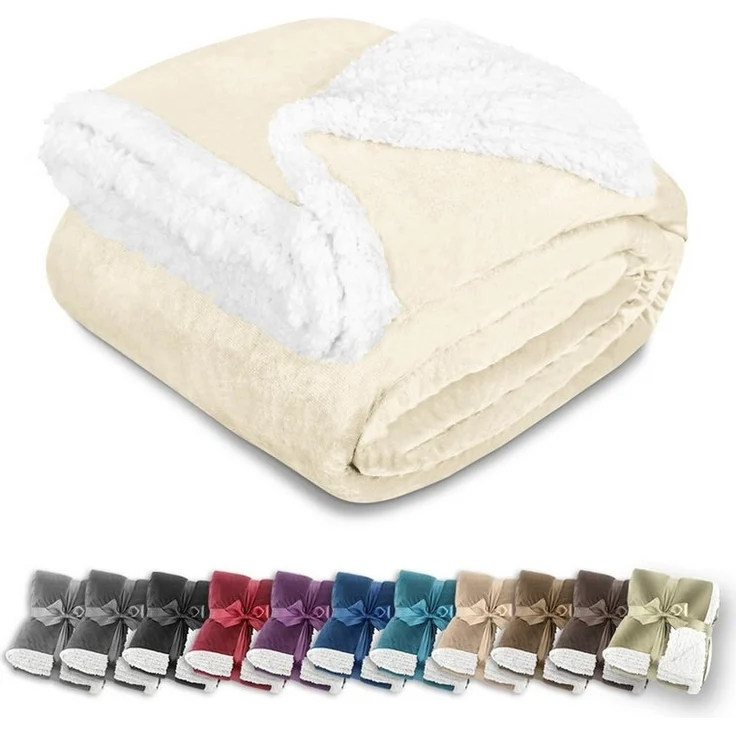 Wohndecke in Lammfell-Optik Kuscheldecke weich & flauschig - Sherpa Fleecedecke, Gräfenstayn, Warme Wolldecke & Sofaüberwurf Tagesdecke für Couch & Sofa – Bild 5