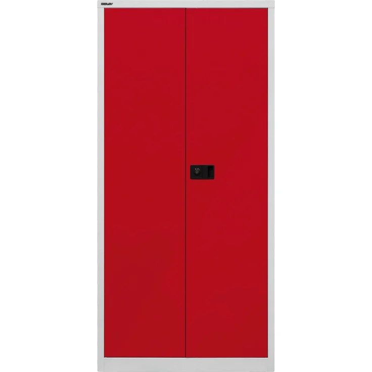 Bisley 'Universal' Flügeltürenschrank, Kardinalrot / Lichtgrau, 195 x 40 x 60 cm, Garderobeneinsatz – Bild 3