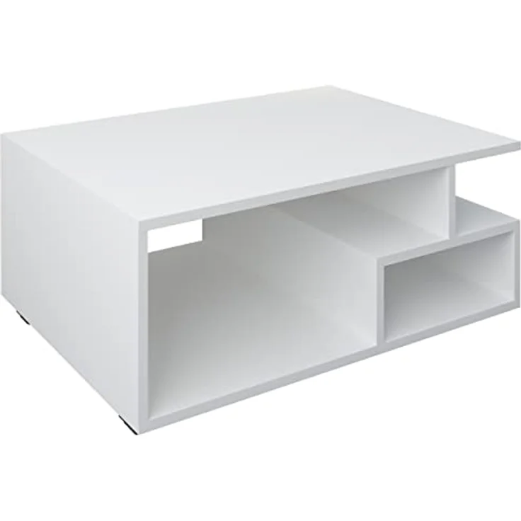 MID.YOU Couchtisch, Weiß, rechteckig, 80x40x50 cm, mit offenem Fach, einfacher Aufbau – Bild 4