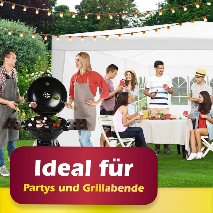 Lifetime Garden Partyzelt 3x6 m - Party Zelt mit Seitenwänden und Fenstern - Gazebo - Gartenpavillion - Pavillon mit Seitenwänden - Pop Up Pavillon - Festzelt Garten - Pavillon Weiß – Bild 7