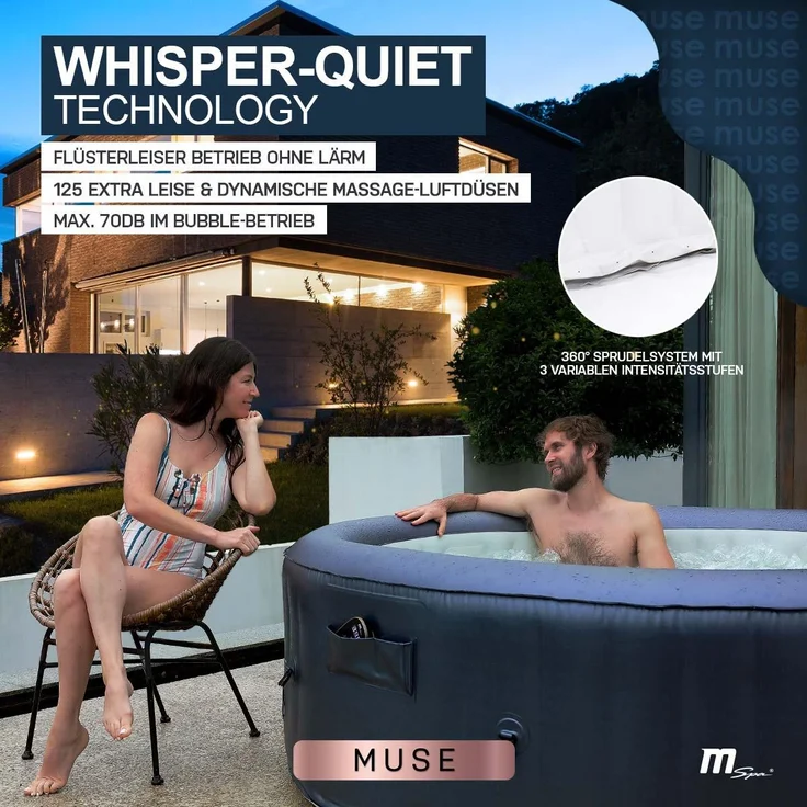Aufblasbarer Whirlpool rund MSPA CARLTON Outdoor Garten Massage-Düsen Pool – Bild 4