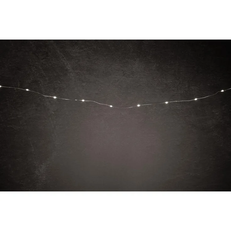 TrendLine LED-Lichterkette Mini Außen 7,9 m warmweiß mit Timer, 8 Lichteffekten