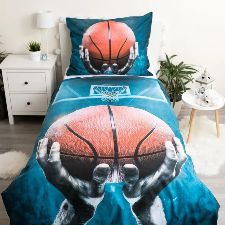 Basketball Baumwolle Bettwäsche – Bettbezug 140x200 cm & Kissenbezug 70x90 cm – Bild 2