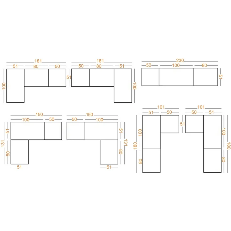 Marmex Möbel Tres Set-M/N hoher offener Eckschrank, Schrankset mit Aufsatz für das Schlafzimmer, geräumiger Kleiderschrank für Kleidung und Schuhe, laminierte Spanplatte, graubeige cashmere 181/100x246x51 cm – Bild 8