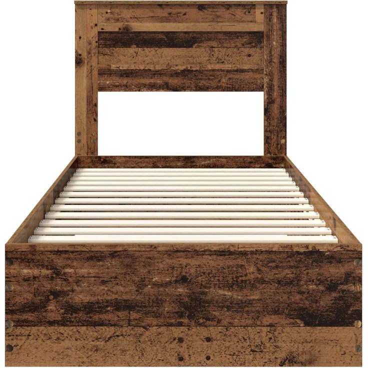 vidaXL Bettrahmen mit Kopfteil Altholz 100 x 200 cm Holzwerkstoff 3410025 – Bild 6