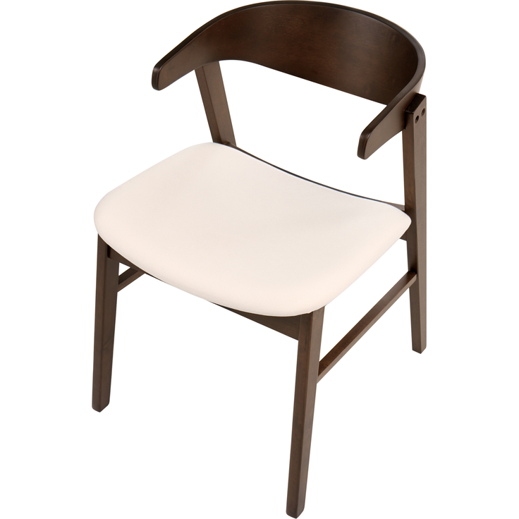 Esszimmerstuhl 2er Set LILLY Stoff Dunkelbraun Cremeweiß – Bild 6