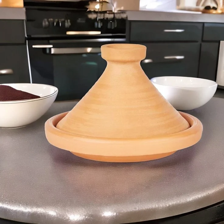 Marrakesch Orient & Mediterran Interior Dampfgartopf Marokkanische Tajine Tagine Aladin 26cm, Ton (1-tlg), Handarbeit – Bild 3