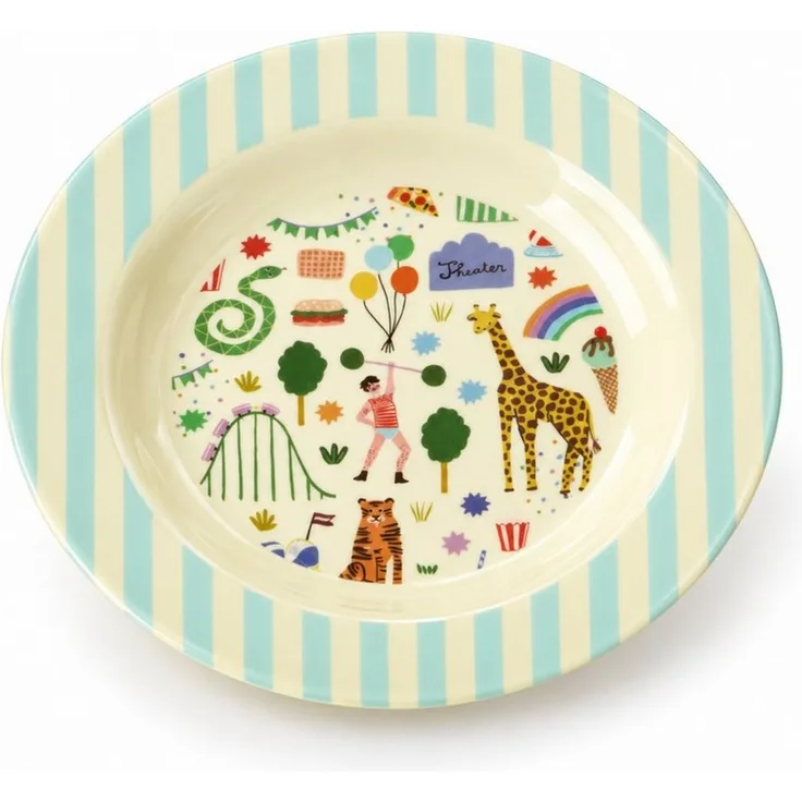 rice Teller Kinderteller 20cm Creme Mint Melamin tiefer Teller für Kinder
