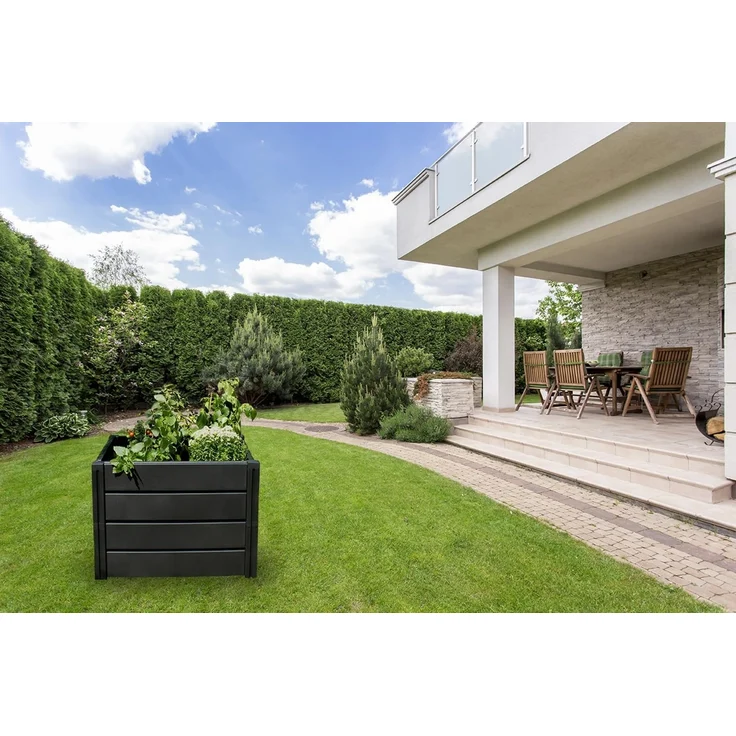 NEUSTANLO | Hochbeet Beetlo M | 82×82×61 cm | 336L | aus wetterfestem Kunststoff | pflegeleichtes Gartenbeet | Steckmontage ohne Werkzeug | ideal als Blumen- & Pflanzenbeet | Made in Germany – Bild 3