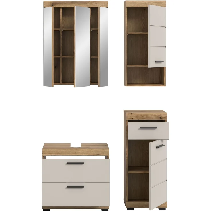 Badezimmer-Set >Scout< in Evoak Oak / Kaschmir - 112x191x34cm (BxHxT) – Bild 3