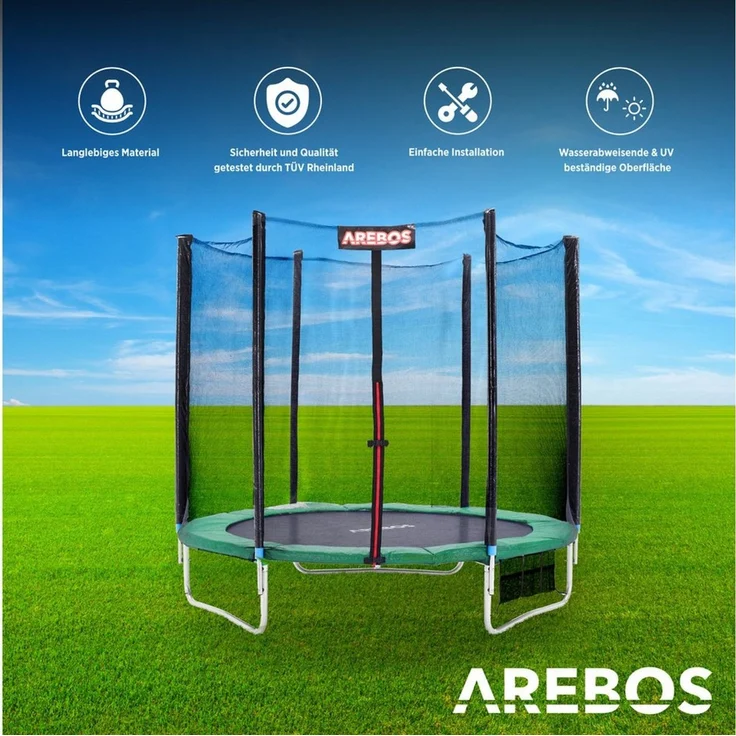 Arebos Trampolin-Randabdeckung Federschutz Ø 366 cm, Randschutz, PVC und PE, Reißfest, UV-resistente und wasserbeständige – Bild 3