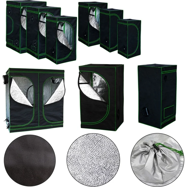 Growbox Gewächshaus Pflanzenzelt Zuchtzelt Indoor Growroom Zuchtschrank Darkroom 100x100x200 cm