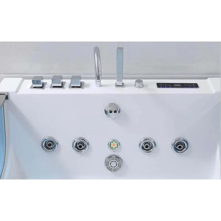 XXL Luxus LED Whirlpool Badewanne + Lichttherapie 180x120 +Heizung +Ozon – Bild 8