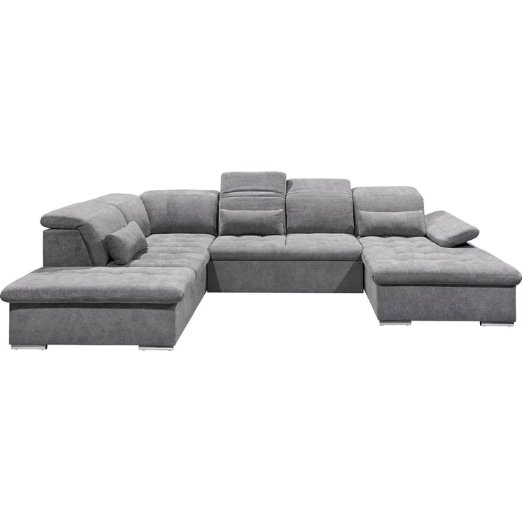 ED EXCITING DESIGN Wohnlandschaft Wayne U-Form, mit Bettfunktion, Bettkasten, Nierenkissen, frei im Raum stellbar etc. – Bild 3
