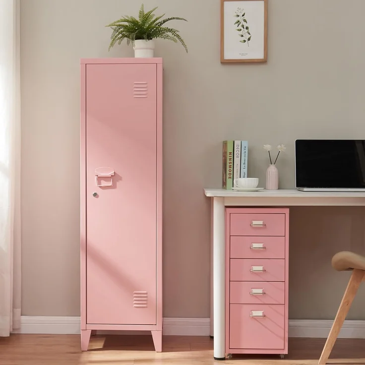 Einzelspind Kurikka 137x38x38 cm Rosa [en. casa] – Bild 4