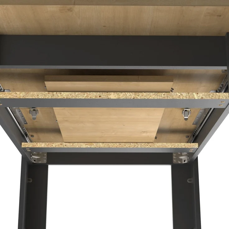 Calicosy 'CRAFT' Ausziehbarer Tisch 160 / 200 cm - Eiche Dekor und Schwarz - Helles Holz – Bild 7