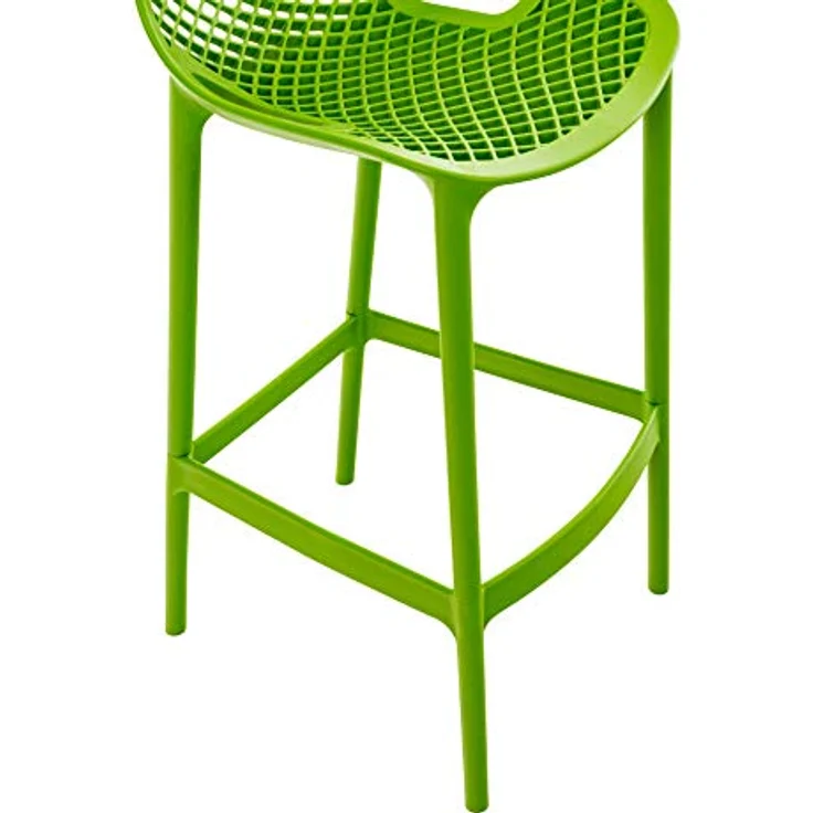 CLP Barhocker Air, Grüner Kunststoff, ergonomische Form, 75 cm Sitzhöhe, wasserdicht, UV-beständig, 2er Set – Bild 7