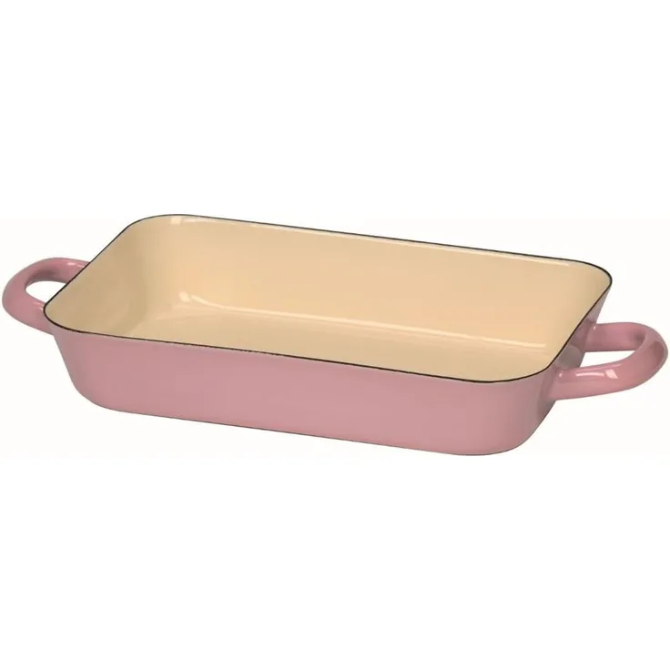 Riess Bratreine Emaille Pastell Rosa Bratpfanne 26x17cm