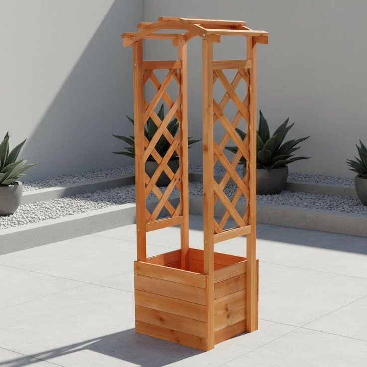 Rankhilfe Pflanzkasten Rosenbogen Pergola Spalier Garten Holz Rankgitter Bogen – Bild 2