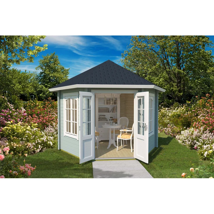 Lasita Maja Gartenpavillon Rivera ISO Gartenpavillon aus Holz Gartenhütte Gartenlaube mit Montagematerial – Bild 4