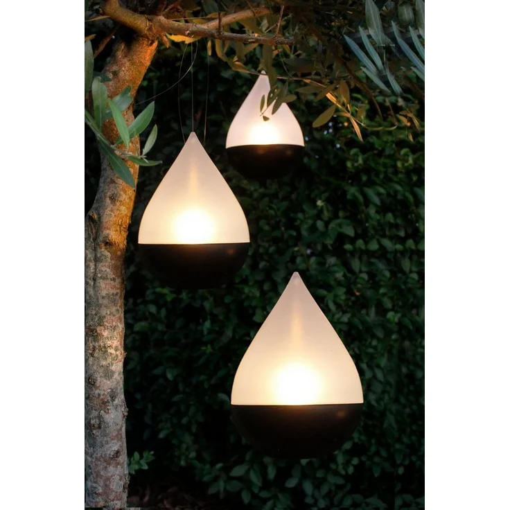Arnusa LED Solarleuchte Gartenlampe Tropfen 3er Set Laterne Solar Tischleuchte hängend, Dämmerungssensor, LED fest integriert, Warm-Weiß, zum Aufhängen oder Stellen – Bild 5