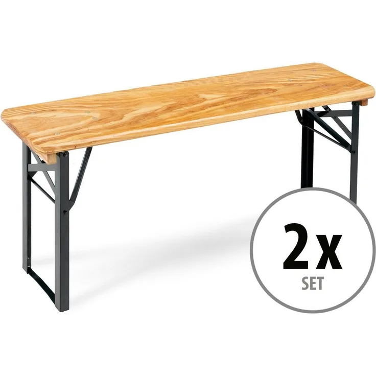 Stagecaptain Sitzbank "Hirschgarten" kurze Bierzeltbank 117 cm (2-St), Gartensitzbank, Campingbank, Gartenbank zusammenklappbar
