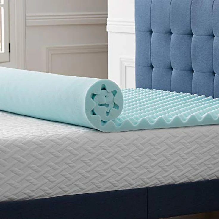 LUCID gewellter Matratzen-Topper mit kühlendem Gel-Memory-Foam, 5 cm dicke Matratzenauflage, 140x200 cm – Bild 4