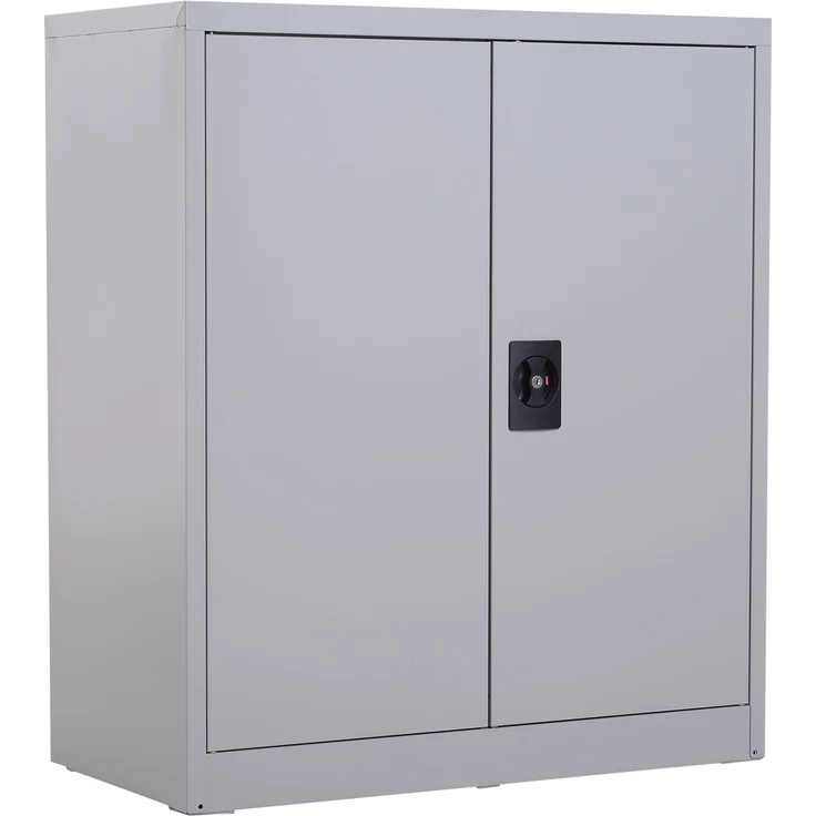 Aktenschrank Stahlschrank Mehrzweckschrank mit verstellbarem Regal und Schloss für Arbeitszimmer Wohnzimmer Grau--Grad--92.5x40x80cm--YOUDENOVA – Bild 1