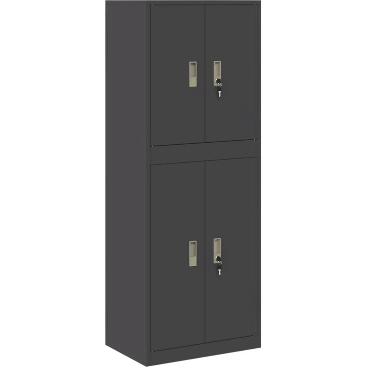 vidaXL Aufbewahrungsschrank 2 stk. Schwarz 60 x 40 x 160 cm Stahl 3438747 – Bild 2