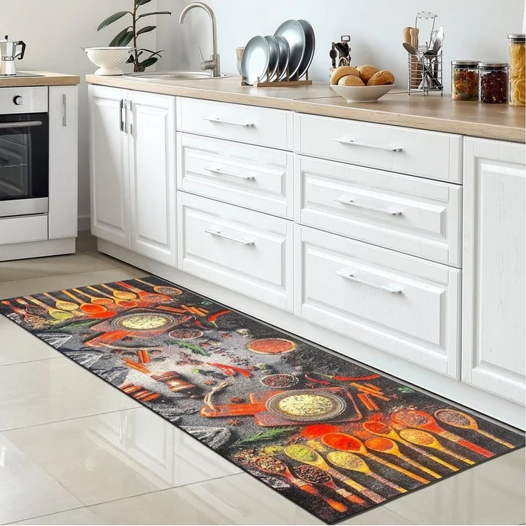 Carpetia Küchenläufer Küchenteppich Modern, rechteckig, Höhe: 5 mm, rutschhemmender Rücken, pflegeleicht, robust – Bild 5