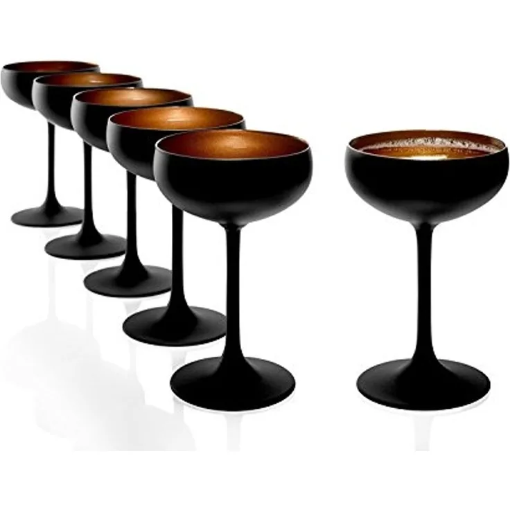 Stölzle Lausitz ELEMENTS Sektschale Schwarz-Bronze 6er Set