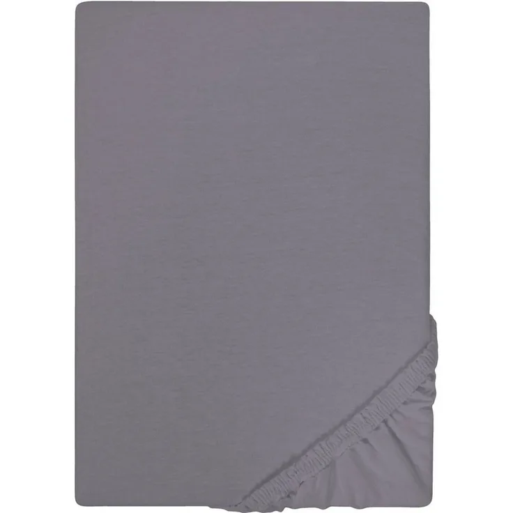 Castell Jersey-Stretch-Spannbetttuch, Silbergrau, 1x 180x200 cm - 200x200 cm, 180x200 cm