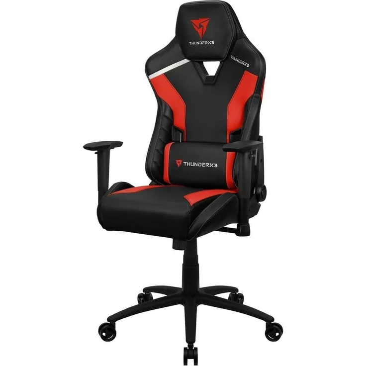 ThunderX3 TC3BR, Ergonomischer Gaming-Stuhl, gepolsterte Kissen, Air Tech, Rot