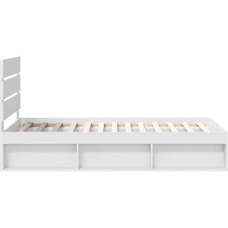 vidaXL Bettrahmen mit Kopfteil Weiß 90 x 190 cm Massives Kiefernholz 3411792 – Bild 7