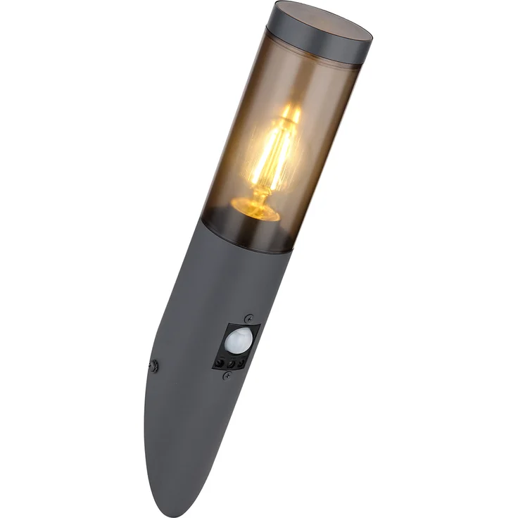LED Außenwandleuchte Anthrazit & Rauchfarben mit Bewegungsmelder, Höhe 41cm – Bild 2