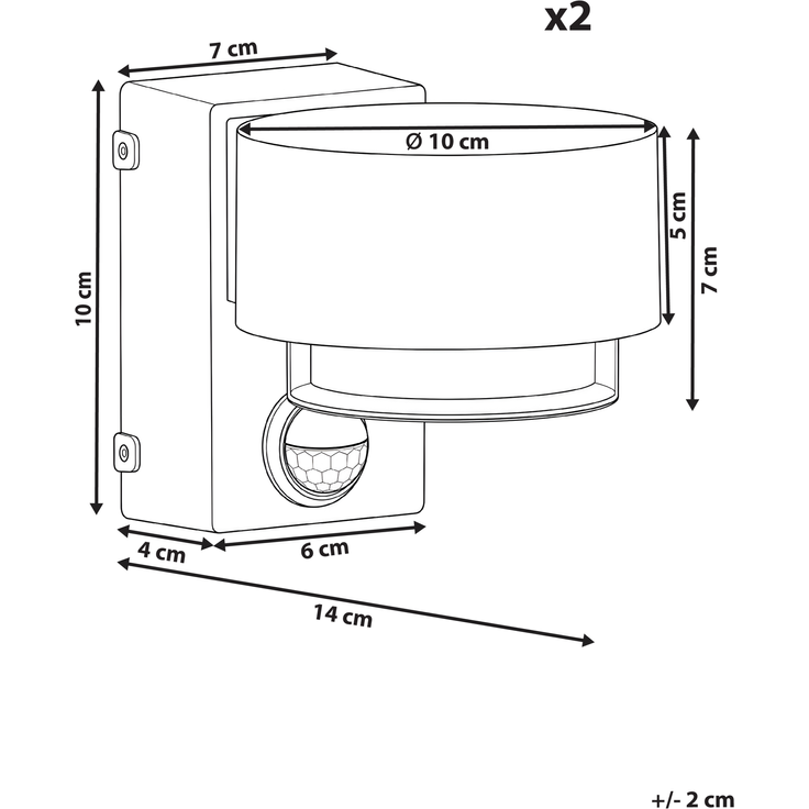 LED Außenwandleuchte 2er Set GOVIA Braun – Bild 2