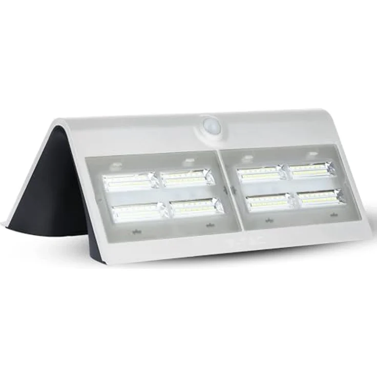 V-TAC Weiße Solar-Wandleuchten IP65, 8W, 850 Lumen, 4000K Tagesweiß, 270x221x109.2 mm – Bild 4