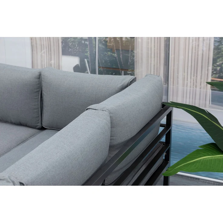 Mandalika 'Sheffield' Dining-Ecklounge 3-in-1, mit Sonnendach, grau/anthrazit – Bild 7