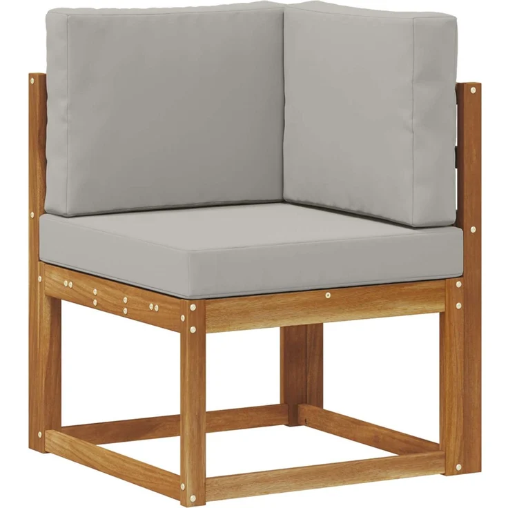 vidaXL Outdoor-Sofagarnitur mit Kissen 7 pcs Natürlich und Hellgrau 3366679 – Bild 5