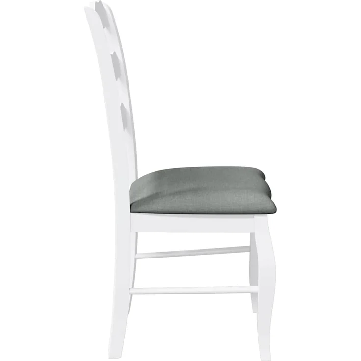 vidaXL Esszimmerstühle mit Kissen 2 Stk. Weiß Massivholz Gummibaum 4102495 – Bild 5